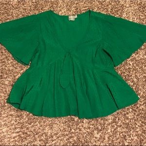 ASOS Green Peplum Blouse